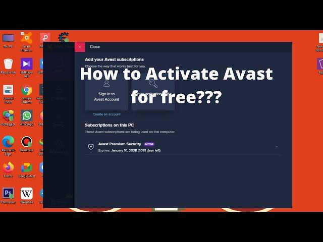 How to Activate Avast Antivirus for free in Tamil