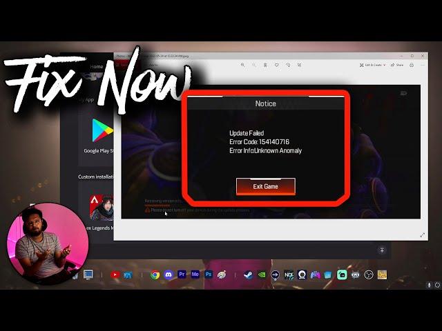Update failed Unknown Anomaly Apex legends Mobile Emulator - Fix
