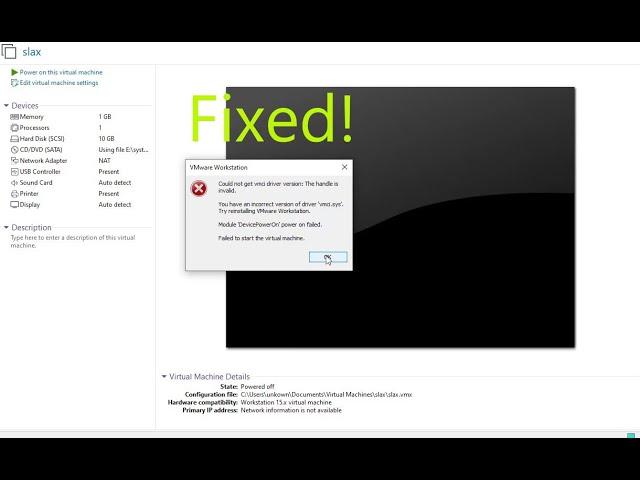 [Easy Fix] "could not get vmci driver version the handle is invalid" l :حل سريع لمشكل