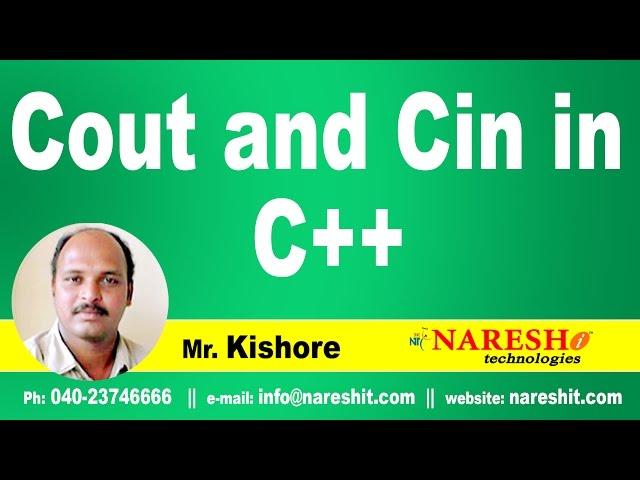 Cout and Cin in C++ | C ++ Tutorial | Mr. Kishore