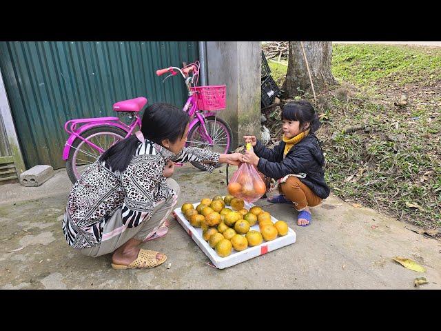 200 The day the little girl sold vegetables and fruits to make a living on the roadside