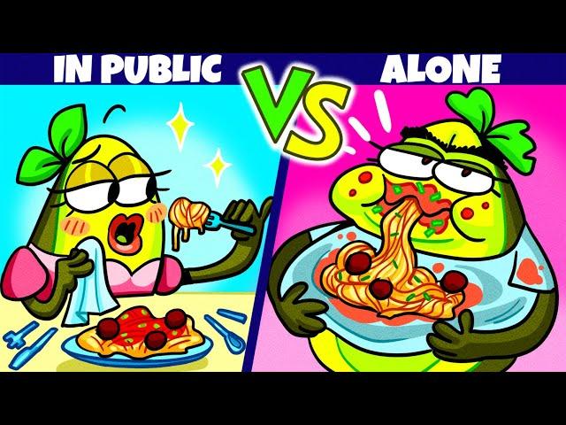 Girls in PUBLIC VS Girls ALONE || How Girls Get Ready for DATE || Avocado Couple