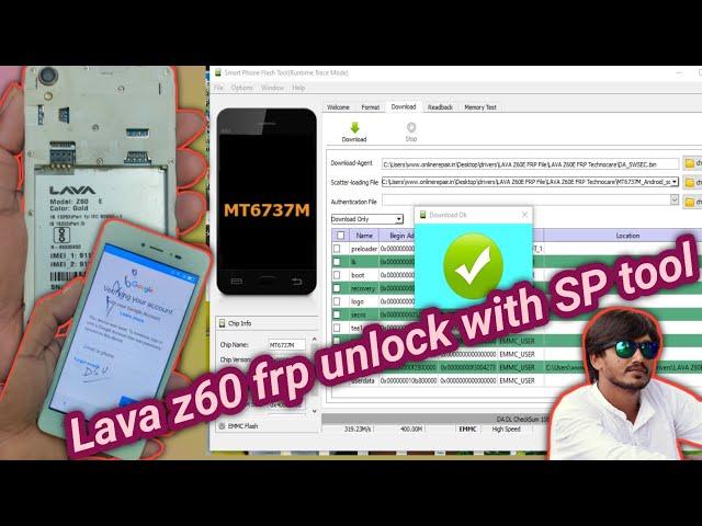 Lava z60 frp unlock with SP tool