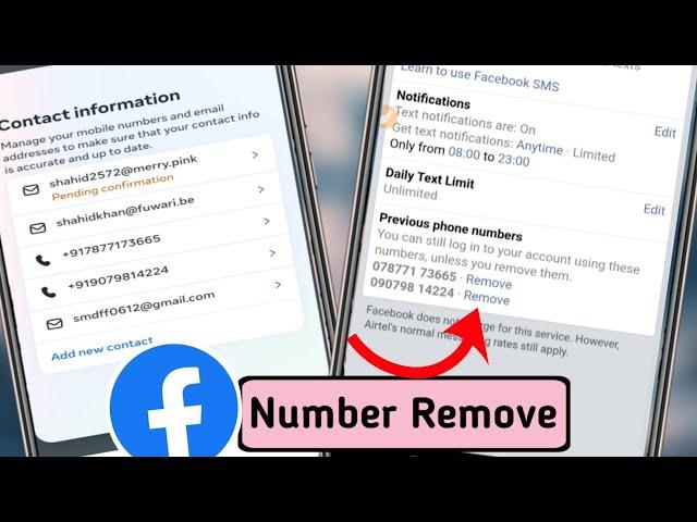 Facebook Number & Gmail Remove 2024Make important changes in Accounts Centre Facebook number remove