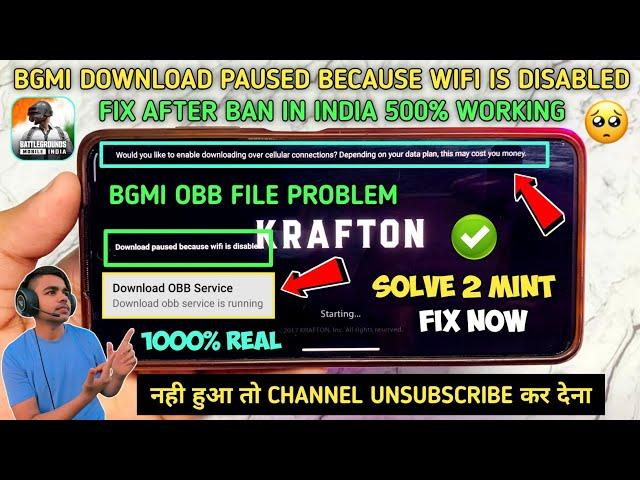 BGMI Download Paused Because Wifi Is Disabled | BGMI Download Obb Service Is Running Problem | BGMI