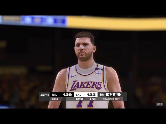 NBA 2K25 NBA Today | LAKERS vs BUCKS 4TH QTR HIGHLIGHTS