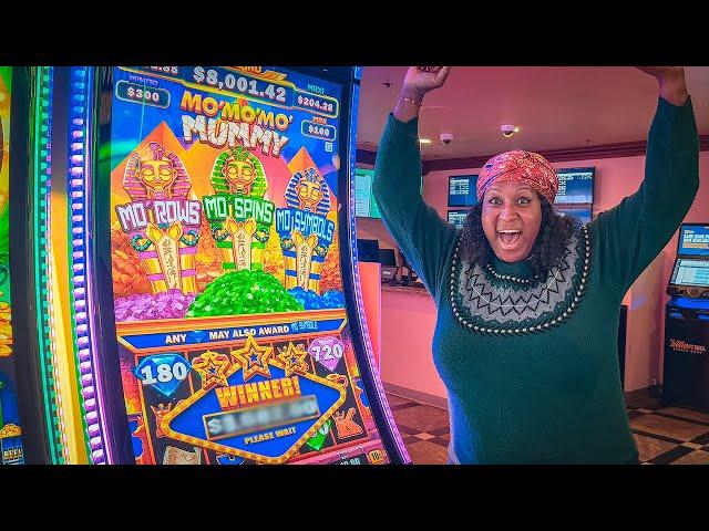 Las Vegas Woman Wins Her BIGGEST JACKPOT HANDPAY On The New MO MO MO MUMMY Slots!