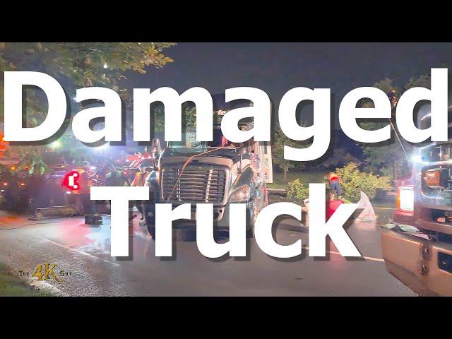 Brossard: Tornado overturns transport tractor trailer 7-24-2024