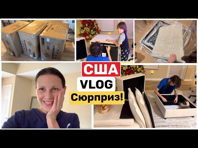 США Влог Неожиданный сюрприз! Новый диван Обустраиваем гостиную Big big family in the USA VLOG