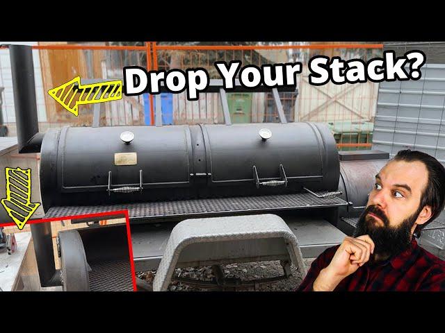 Should you drop your offset smoker stack to grate level?