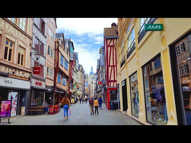 Joan of Arc ROUEN City Walking Tour 2021 - Normandy France • Real Time Virtual Ambience in 4K ASMR