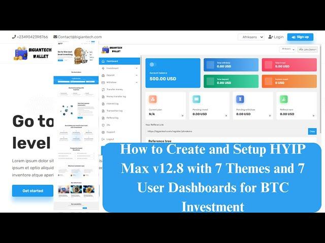 How to Create and Setup HYIP Max v12.8 with 7 Themes and 7 User Dashboards for BTC Investment Script