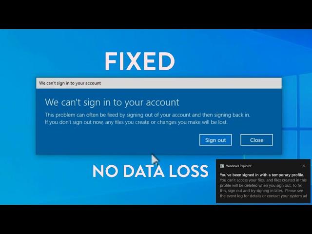 We Can't Sign In to Your Account Windows 10 & 11 | Temporary Profile Issue [2025]