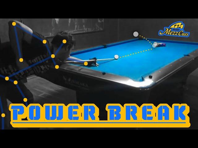 power break 10 ball in pool, pop break with Mezz Cue