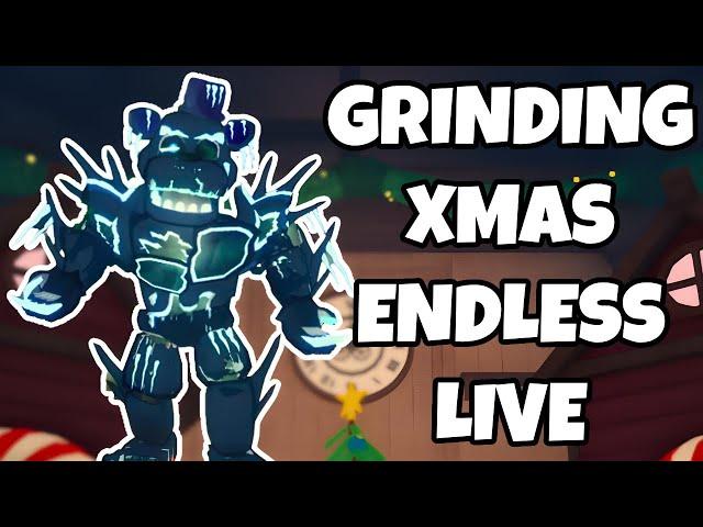 GRINDING THE NEW CHRISTMAS ENDLESS MODE LIVE in Roblox Five Nights TD (FNTD)