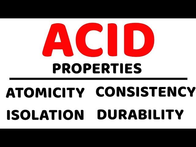 ACID Properties ll DBMS ll Atomicity,Consistency,Isolation,Durability Explained in Hindi