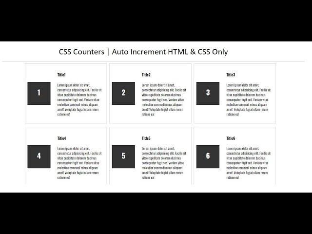 CSS counters | Auto Increment Number | CSS Counter-Increment using HTML & CSS only