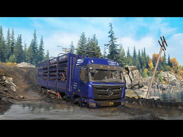 Extreme Realistic OffRoad Driving Simulator Game Delivering Overloaded Logs Spintires SnowRunner