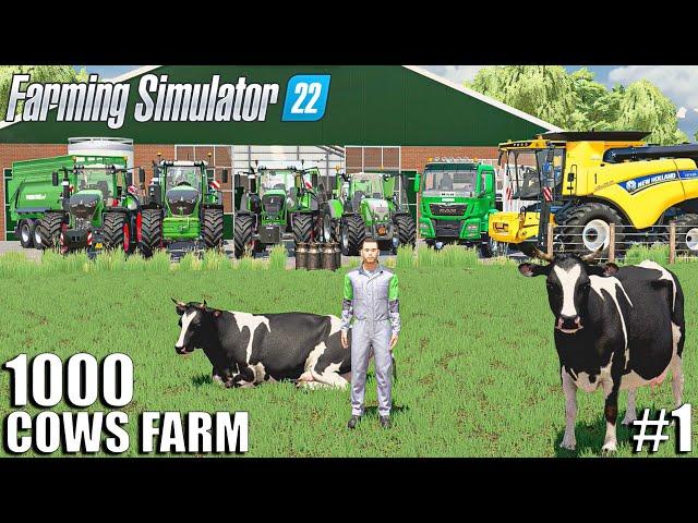 Setting up the FARM and Getting Started | 1000 Cows Farm - Timelapse #1 | Farming Simulator 22