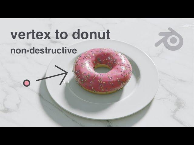 turn vertex into a donut - Blender non-destructive modelling