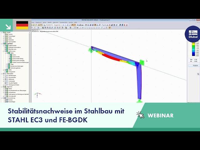 Webinar: Stabilitätsnachweise im Stahlbau mit STAHL EC3 und FE-BGDK