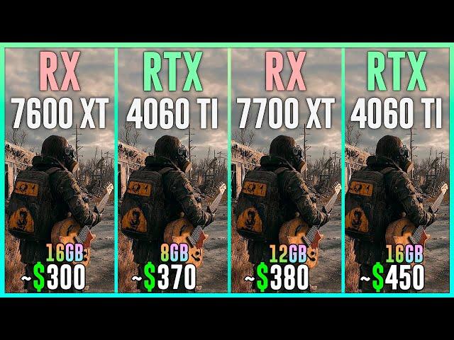 RX 7600 XT vs RTX 4060 TI vs RX 7700 XT vs RTX 4060 TI 16GB - Test in 25 Games