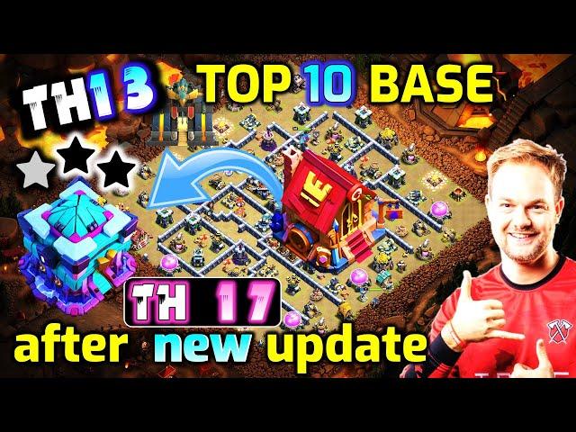 TH13 WAR BASE WITH LINK! Best TH13 anti 3 star war base 2025 COC TH13 CWL Base after new update