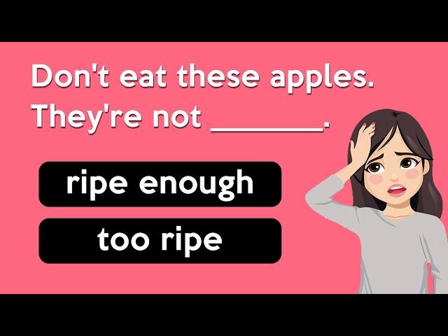 Too vs Enough | What's the difference?  | Explained! | English Test