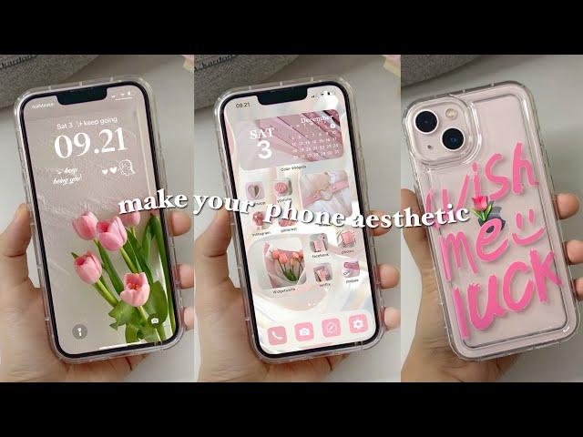 iOS16 Aesthetic Pink Home Screen Customization | cute wallpaper, widget and icon app