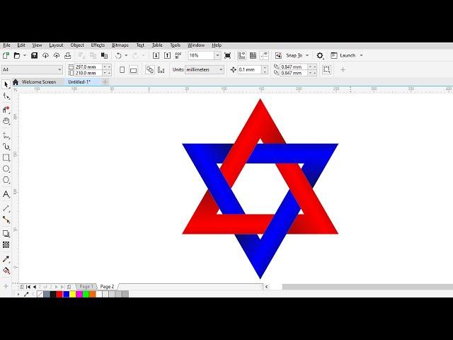 Triangle Logo 3.CorelDraw tutorial.