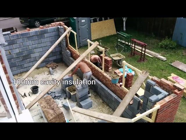 Single Storey Extension 7 x 3.5 metres time lapse foundation up