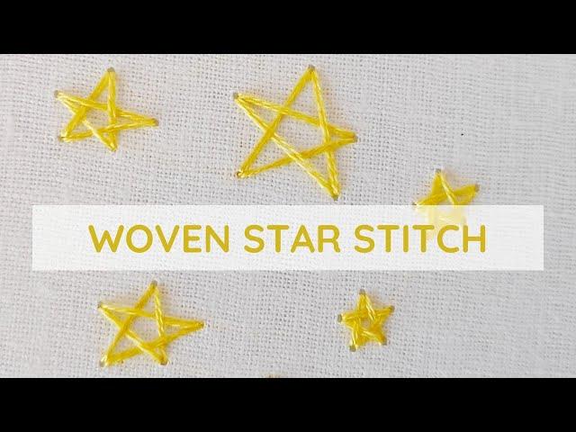 Woven star stitch hand embroidery video tutorial