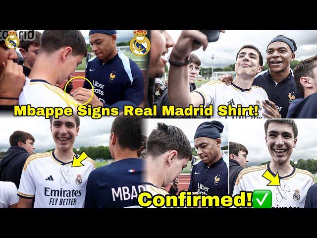 YES!!KYLIAN MBAPPE SIGNS REAL MADRID SHIRT TO CONFIRM DONE DEALMbappe & Madrid Fans at Training