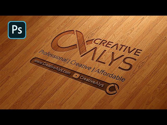 How to Create Wood Engraved Logo Using PSD Mockup | Photoshop