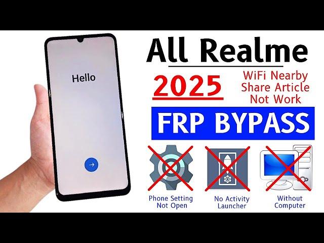 All Realme Android 14 Google/Frp Bypass Setting Not Open | Share Article Not Work | Without Pc 2025