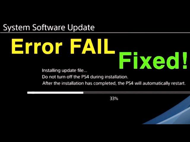 PS4 How to FIX System Software Update ERROR FAIL! Best Solution