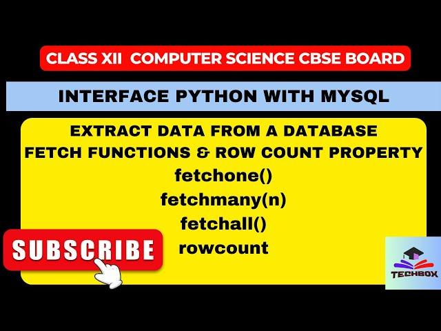 Extract Data by using fetchone(),fetchall(),fetchmany() and ROWCOUNT|Interface Python with MYSQL