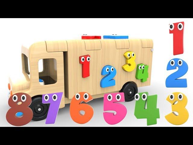 Learn Numbers with Wooden Truck Toy - Numbers Videos Collection for Children