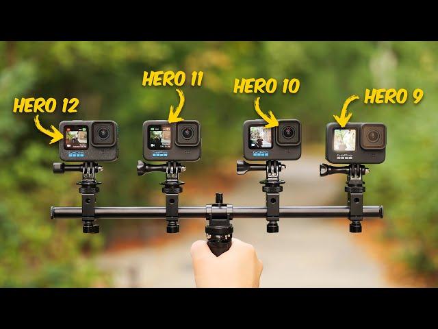 GoPro Hero 12 vs 11 vs 10 vs 9! Action Cam Comparison! | VERSUS