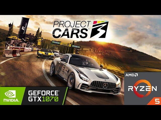 Project CARS 3 on Ryzen 5 2600 & GTX 1070 | 1080p, Ultra | Thunderstorm & clean weather, 32 cars