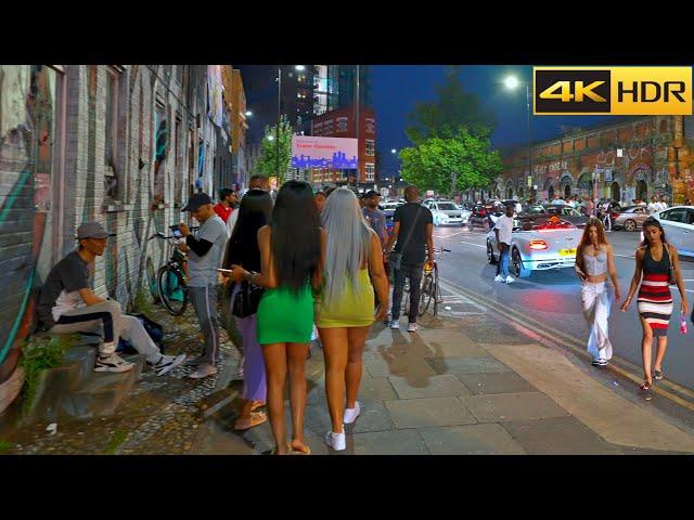 London Night Walk 2022 | Summer in Shoreditch London [4K HDR]