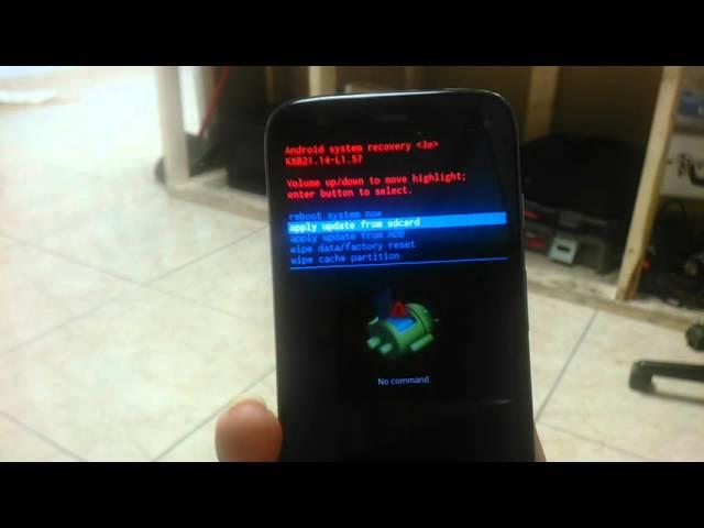 Moto G Hard Reset  "no command" solution