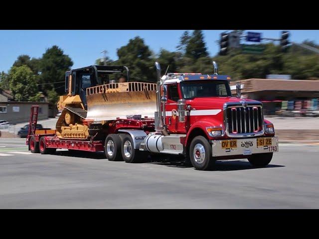 Urgent Brush Fire Response! CAL FIRE Dozer Transport and Engines Respond Code 3