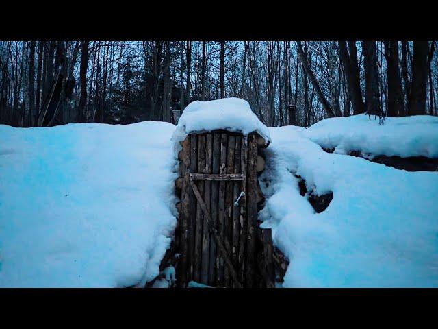 SECRET DUGOUT IN THE FOREST #2 , LYNX TRACKS, SPENT THE NIGHT,FIXING DOOR CRACKS