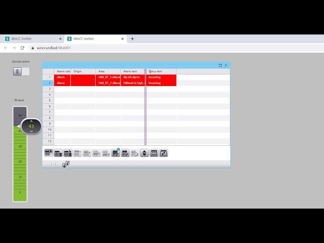 WinCC Unified V16: create HMI alarms (discrete & analog) and filter them in Runtime