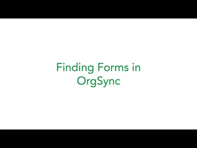 Finding Forms in OrgSync