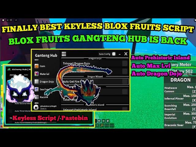 [UPDATE ] Best Keyless Blox Fruit Script | GANTENG HUB | Dragon Dojo | Drago Race | Max Lvl & More