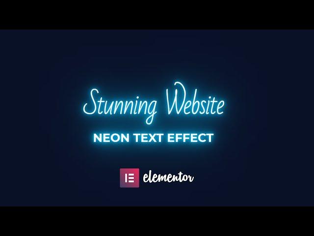 How to create neon text effect in Elementor | Elementor tutorial