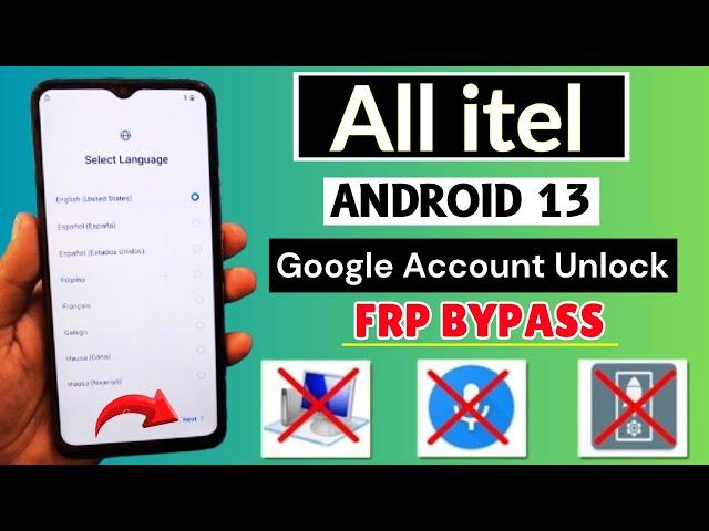 All itel Android 13 Google Account Bypass | itel Android 13 Frp Unlock Without PC-2024