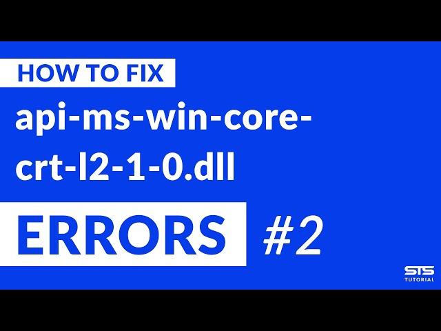 api-ms-win-core-crt-l2-1-0.dll Missing Error Fix | #2 | 2020